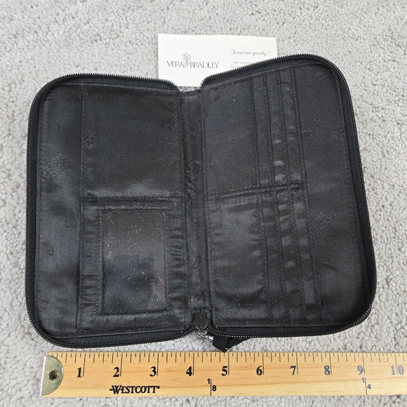 Vera Bradley Wallet All Black Quilted Bifold Wristlet Goth Emo Preppy Dark Fairy - Picture 7 of 8